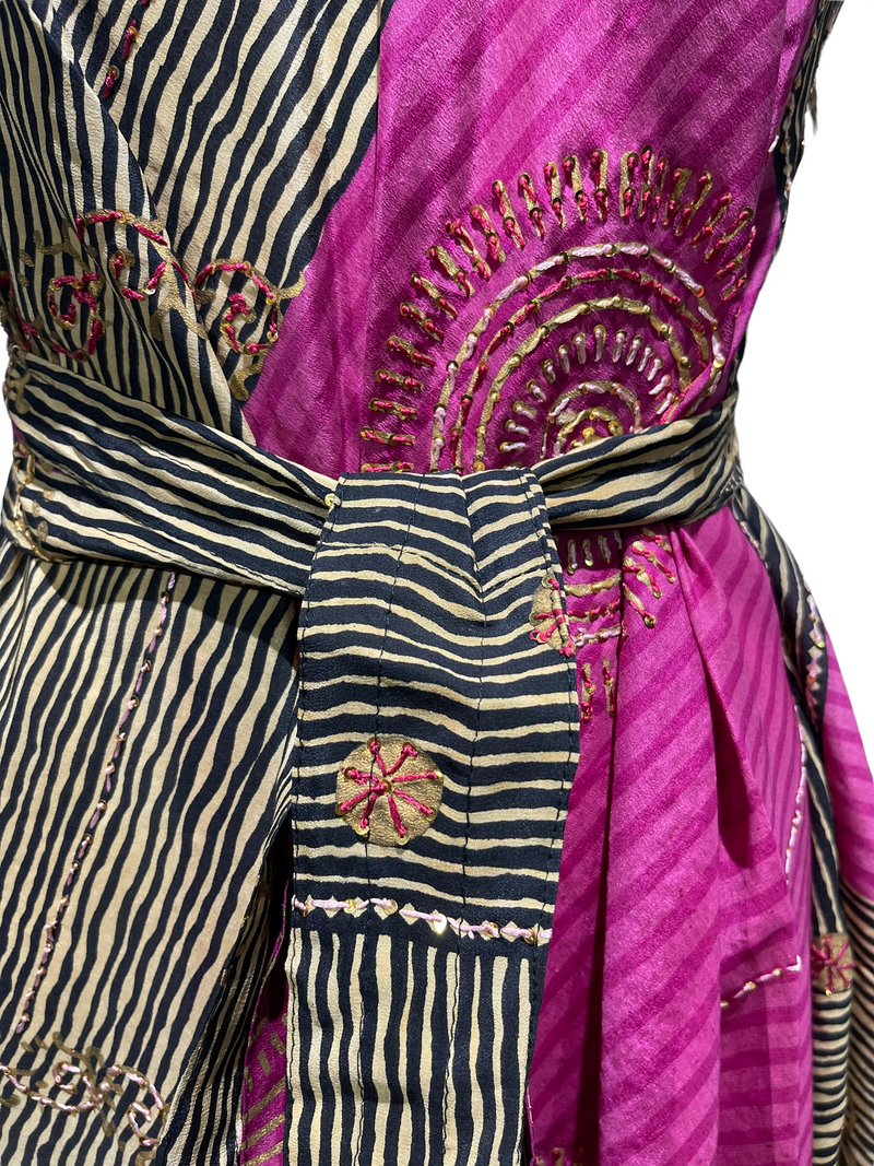 PRC2166 Chapin's Apalis Avatar Pure Silk Maxi Dress with Belt
