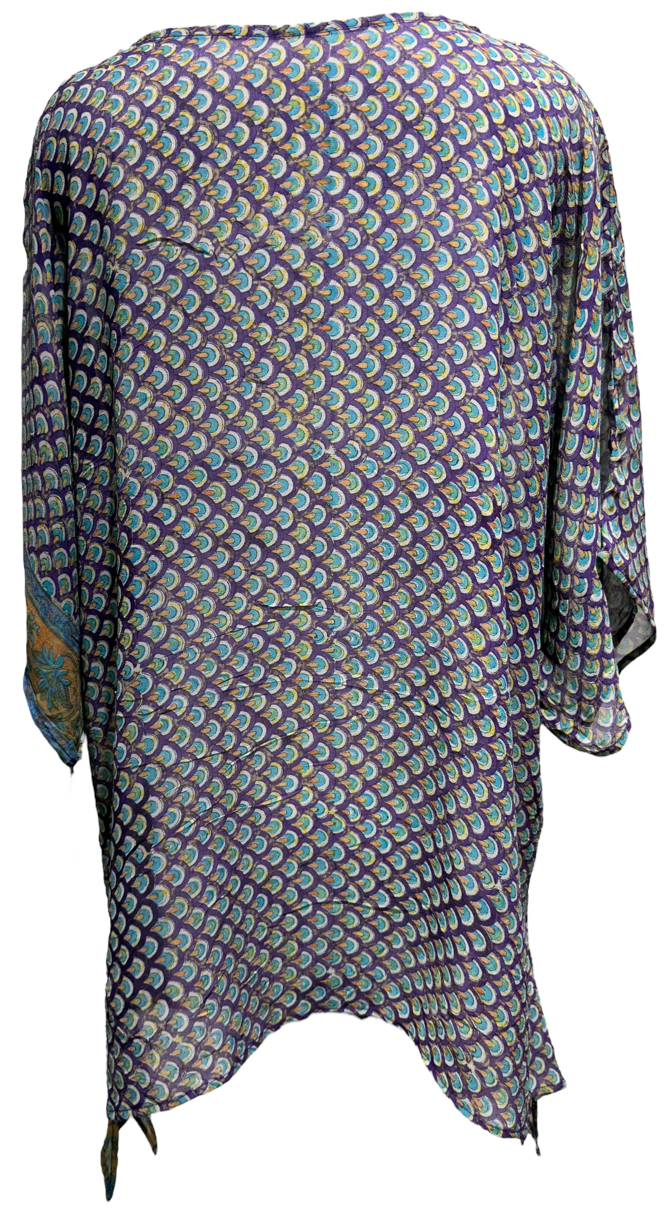 Betty Parsons Sheer Avatar Pure Silk Long Tunic with Side Ties