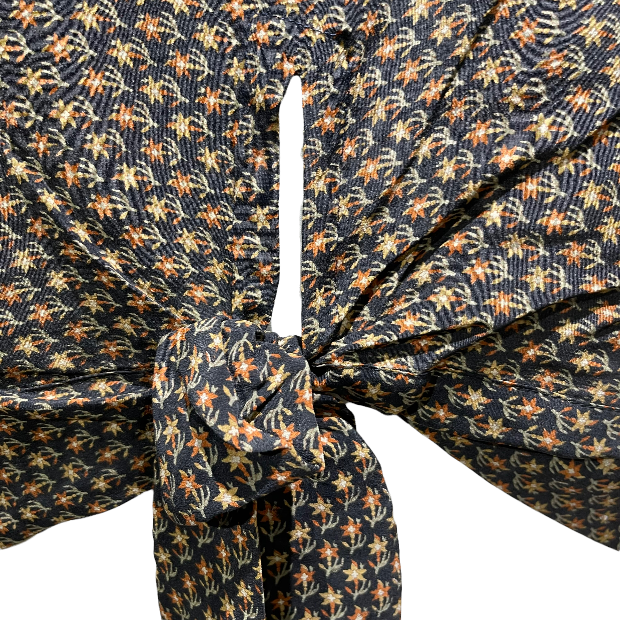 PRC1846 Acacia Pied Barbet Avatar Pure Silk Front Tie Top