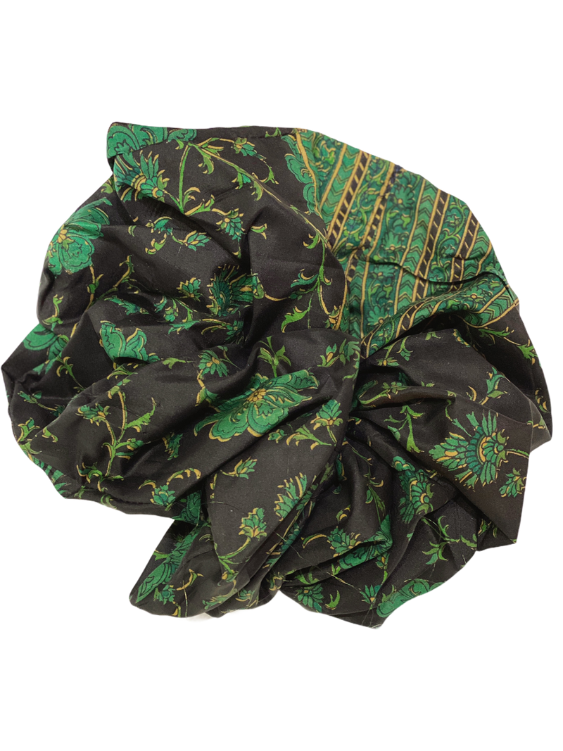 Sonali Pure Silk Hair Super Large Scrunchie - sariKNOTsari slow fashion bryn walker linen Hamilton sustainable fashion gifts sari not sari Hamilton Fair trade  Ethical  Artisan made  Zero waste  Up-cycled Slow Fashion  Handmade  GTA Toronto Copper Pure Upcycled vintage silk handmade recycled recycle copper pure silk travel clothing hamilton vacation cruisewear resortwear bathing suit bathingsuit vacation etsy silk clothing gifts gift dress top pants linen bryn walker alive intentions kaarigar elephants