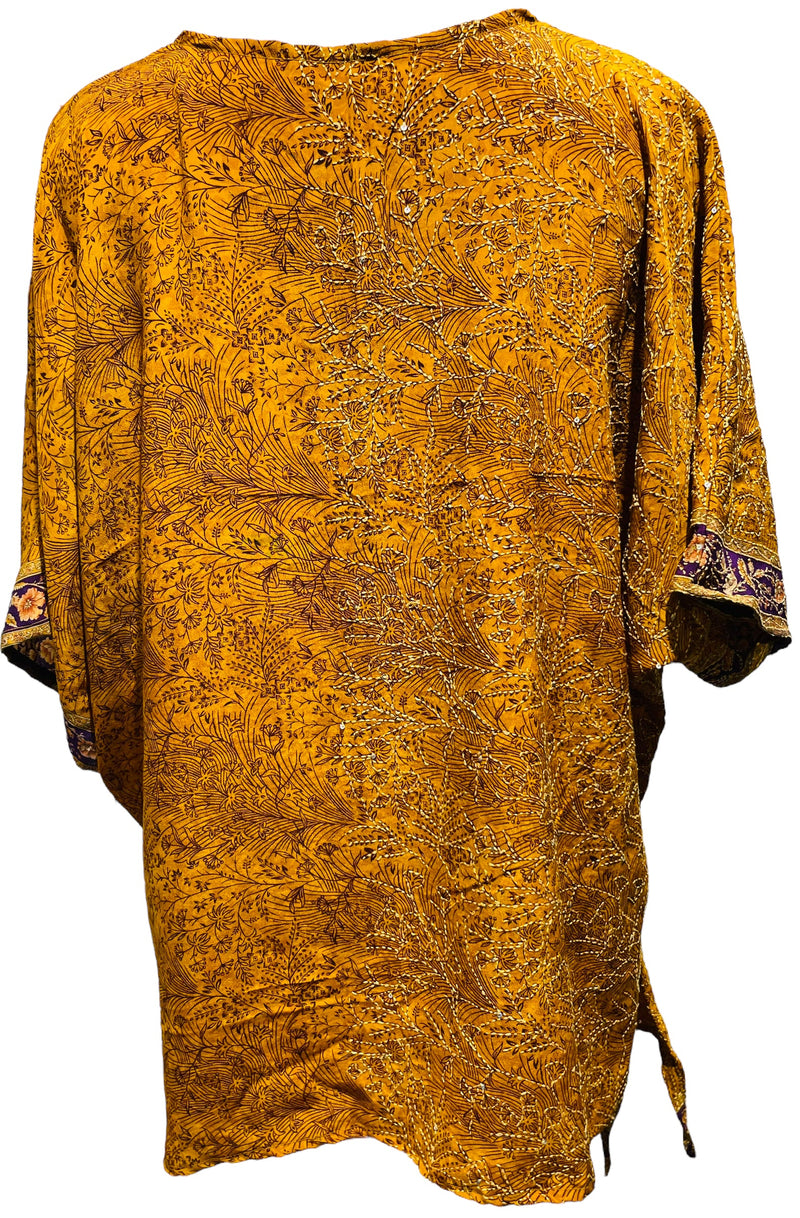 PRC3212 Rachel Ara Pure Silk Long Tunic with Side Ties