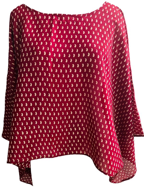 Kashagawigamog Version A Pure Silk Kimono-Sleeved Top