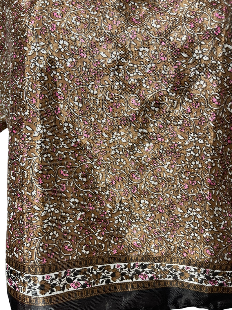 PRC1328 Page Pure Silk Boxy Top - sariKNOTsari slow fashion bryn walker linen Hamilton sustainable fashion gifts sari not sari Hamilton Fair trade  Ethical  Artisan made  Zero waste  Up-cycled Slow Fashion  Handmade  GTA Toronto Copper Pure Upcycled vintage silk handmade recycled recycle copper pure silk travel clothing hamilton vacation cruisewear resortwear bathing suit bathingsuit vacation etsy silk clothing gifts gift dress top pants linen bryn walker alive intentions kaarigar elephants