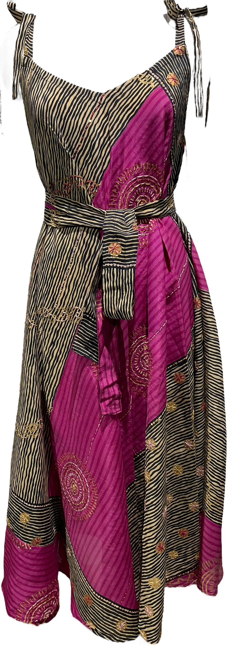 PRC2166 Chapin's Apalis Avatar Pure Silk Maxi Dress with Belt