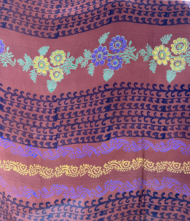 PRC1446 Perdita Pure Silk Short Kaftan Tunic - sariKNOTsari slow fashion bryn walker linen Hamilton sustainable fashion gifts sari not sari Hamilton Fair trade  Ethical  Artisan made  Zero waste  Up-cycled Slow Fashion  Handmade  GTA Toronto Copper Pure Upcycled vintage silk handmade recycled recycle copper pure silk travel clothing hamilton vacation cruisewear resortwear bathing suit bathingsuit vacation etsy silk clothing gifts gift dress top pants linen bryn walker alive intentions kaarigar elephants