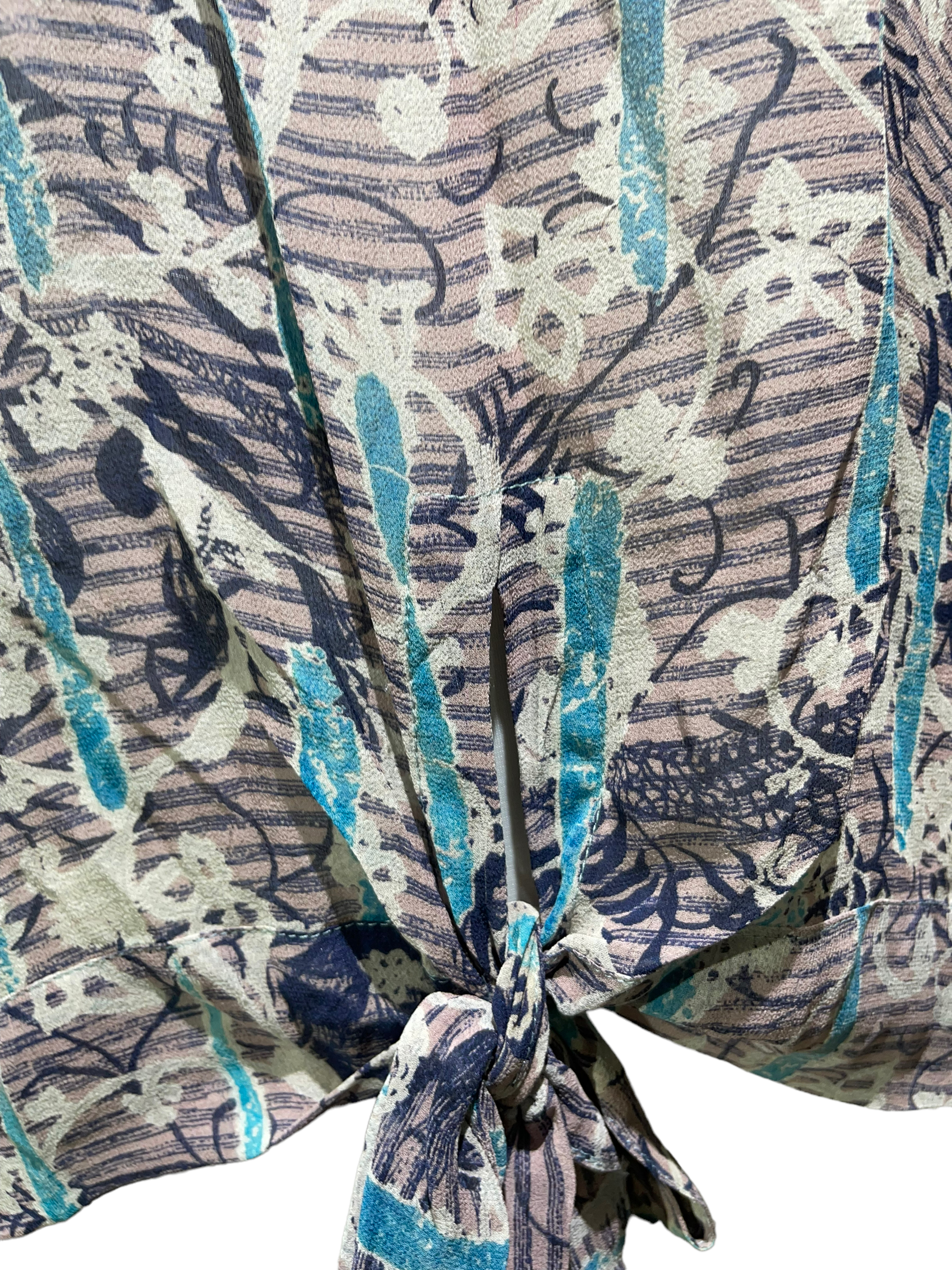Doris Blair Sheer Avatar Pure Silk Front Tie Top