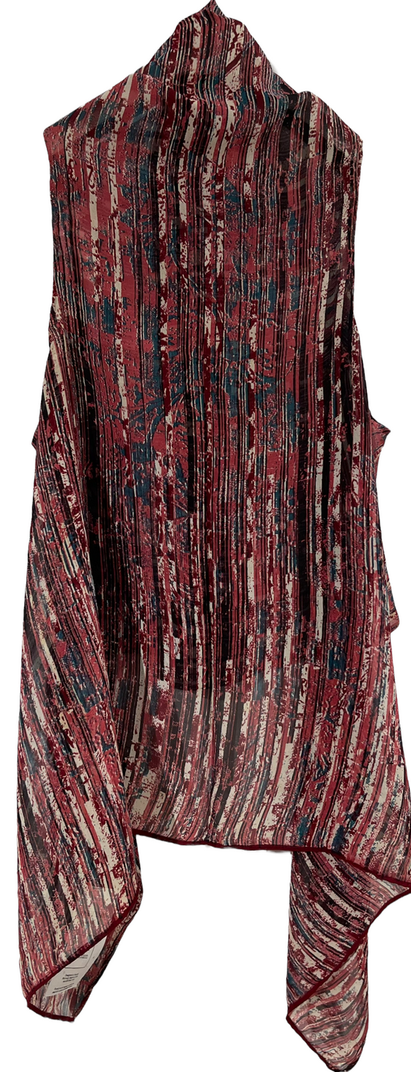 PRG1239 Tressell Sheer Pure Silk Versatile Vest - sariKNOTsari slow fashion bryn walker linen Hamilton sustainable fashion gifts sari not sari Hamilton Fair trade  Ethical  Artisan made  Zero waste  Up-cycled Slow Fashion  Handmade  GTA Toronto Copper Pure Upcycled vintage silk handmade recycled recycle copper pure silk travel clothing hamilton vacation cruisewear resortwear bathing suit bathingsuit vacation etsy silk clothing gifts gift dress top pants linen bryn walker alive intentions kaarigar elephants