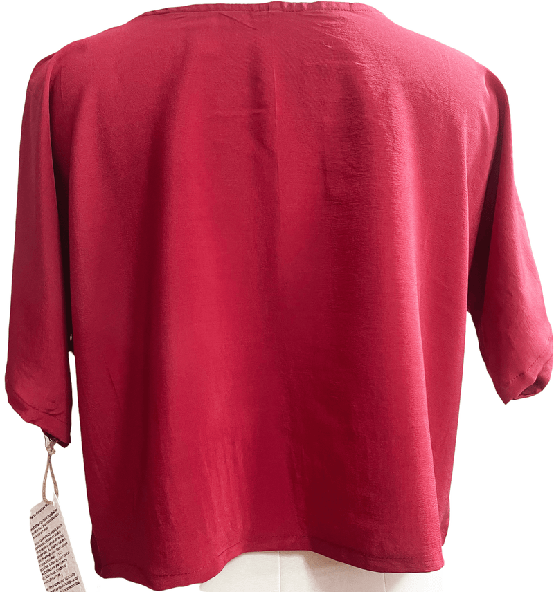 Mirelli Pure Silk Boxy Top - sariKNOTsari slow fashion bryn walker sorry not sorry linen Hamilton sustainable fashion gifts sari not sari Hamilton Fair trade  Ethical  Artisan made  Zero waste  Up-cycled Slow Fashion  Handmade  GTA Toronto Copper Pure Upcycled vintage silk handmade recycled recycle copper pure silk travel clothing hamilton vacation cruisewear resortwear bathing suit bathingsuit vacation etsy silk clothing gifts gift dress top pants linen bryn walker alive intentions kaarigar elephants
