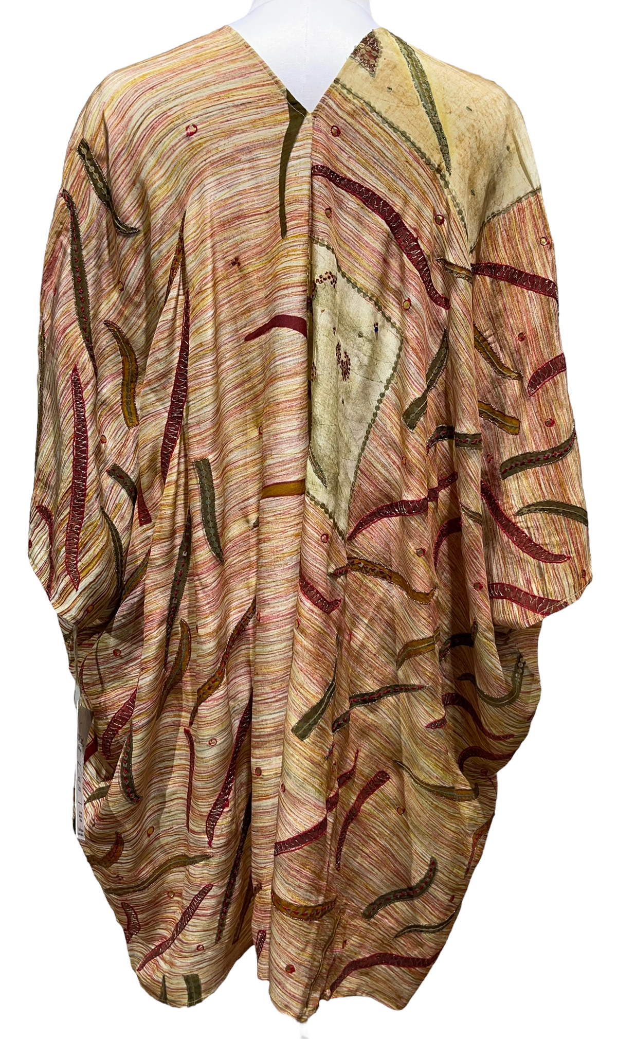 PRC2420 Pure Silk Cardigan - sariKNOTsari slow fashion bryn walker sorry not sorry linen Hamilton sustainable fashion gifts sari not sari Hamilton Fair trade  Ethical  Artisan made  Zero waste  Up-cycled Slow Fashion  Handmade  GTA Toronto Copper Pure Upcycled vintage silk handmade recycled recycle copper pure silk travel clothing hamilton vacation cruisewear resortwear bathing suit bathingsuit vacation etsy silk clothing gifts gift dress top pants linen bryn walker alive intentions kaarigar elephants