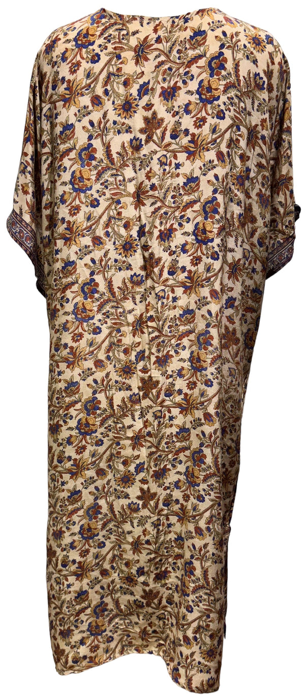 PRC3503 Mary Habsch Long Avatar Pure Silk Kimono-Sleeved Duster with Belt