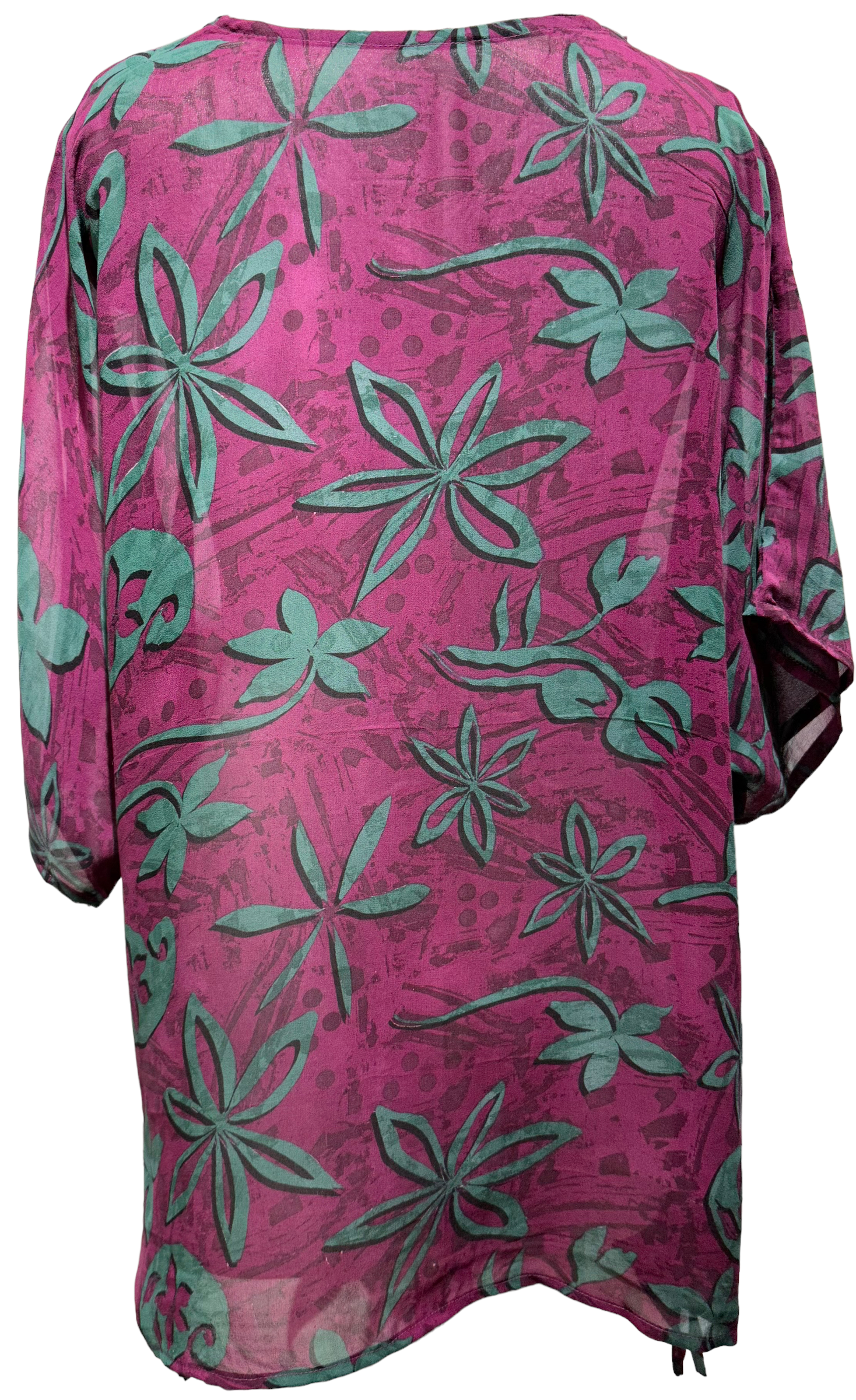 Blanch Ackers Sheer Avatar Pure Silk Long Tunic with Side Ties