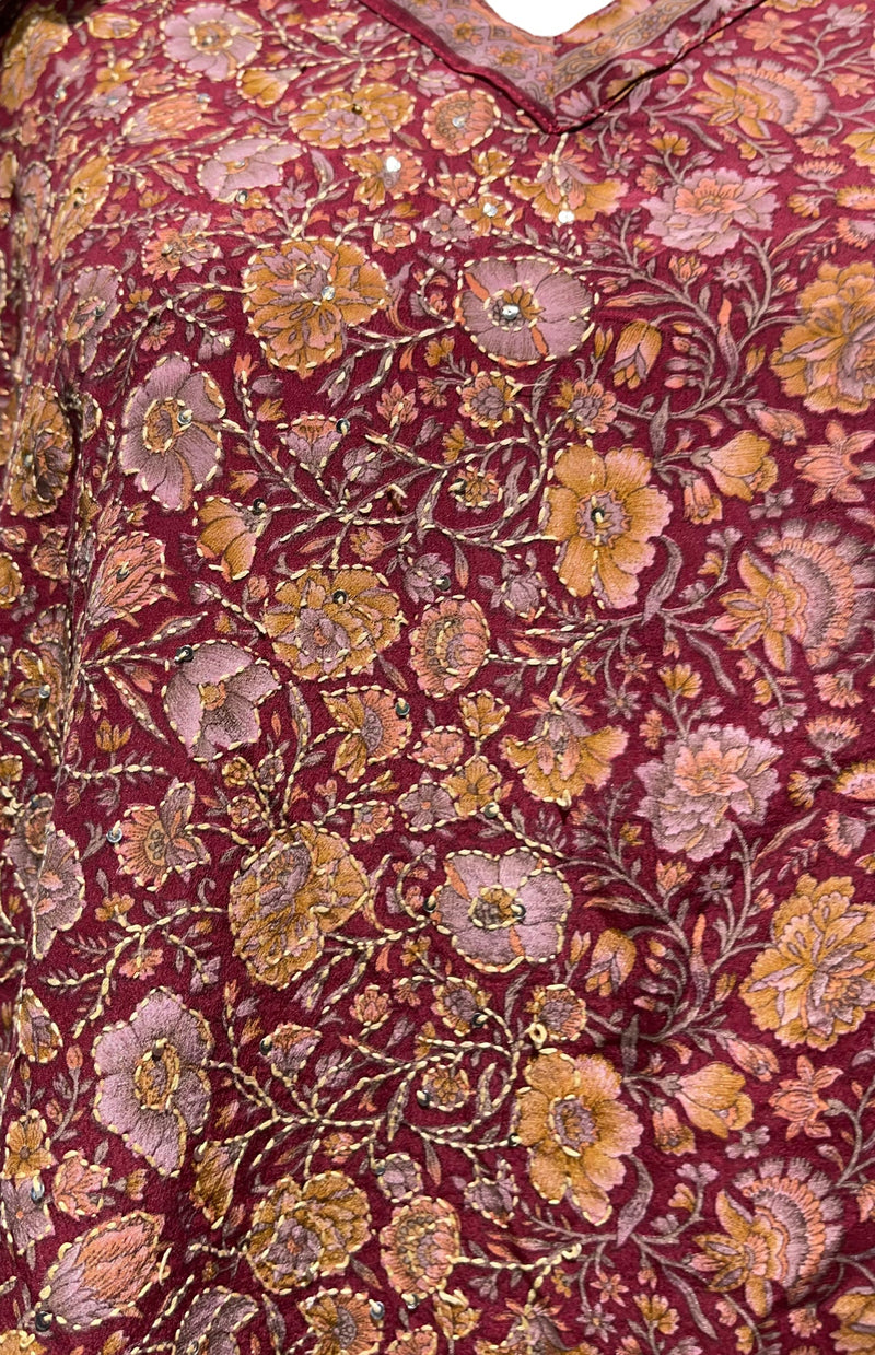PRC3194 Mary Evans Pure Silk Long Tunic with Side Ties