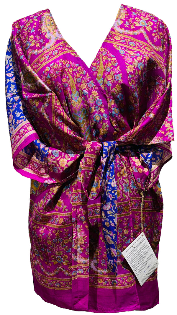 PRC2762 Juliet Thompson Pure Silk Kimono-Sleeved Jacket with Belt