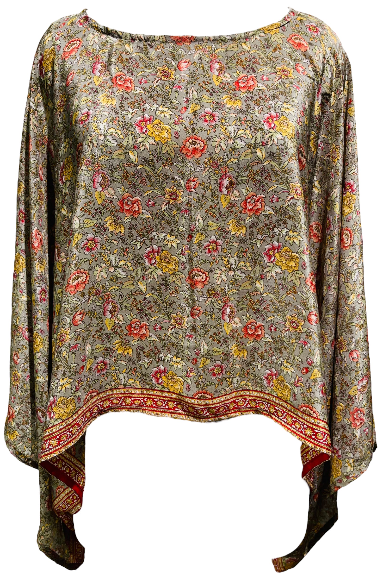 PRC3453 Nina Veselova Avatar Pure Silk Kimono-Sleeved Top