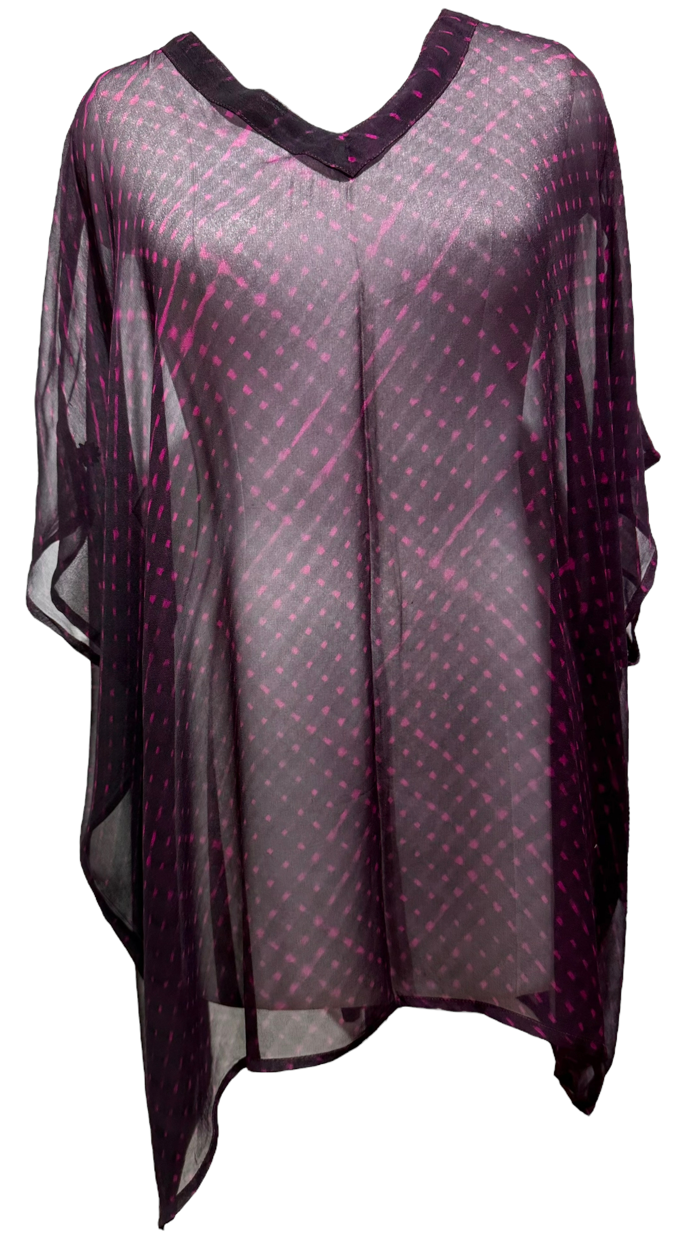 Hedda Sterne Sheer Avatar Pure Silk Short Kaftan Tunic