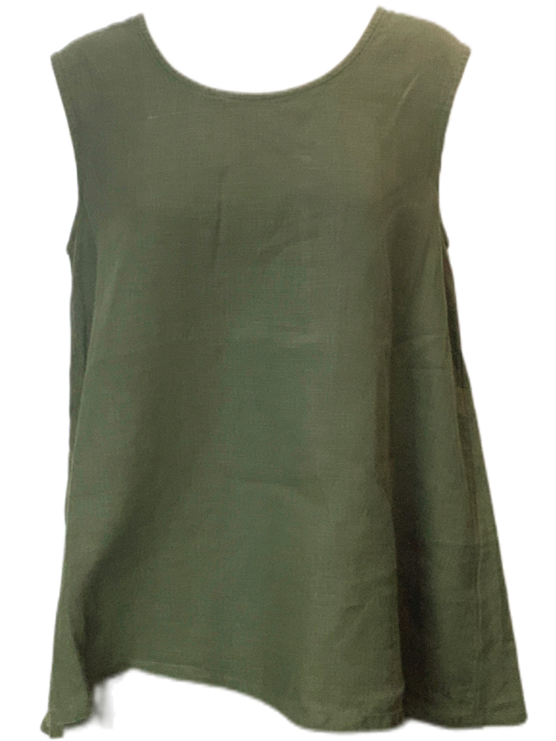 Kombu Bryn Walker Light Linen Huxley Tank - sariKNOTsari slow fashion bryn walker linen Hamilton sustainable fashion gifts sari not sari Hamilton Fair trade  Ethical  Artisan made  Zero waste  Up-cycled Slow Fashion  Handmade  GTA Toronto Copper Pure Upcycled vintage silk handmade recycled recycle copper pure silk travel clothing hamilton vacation cruisewear resortwear bathing suit bathingsuit vacation etsy silk clothing gifts gift dress top pants linen bryn walker alive intentions kaarigar elephants