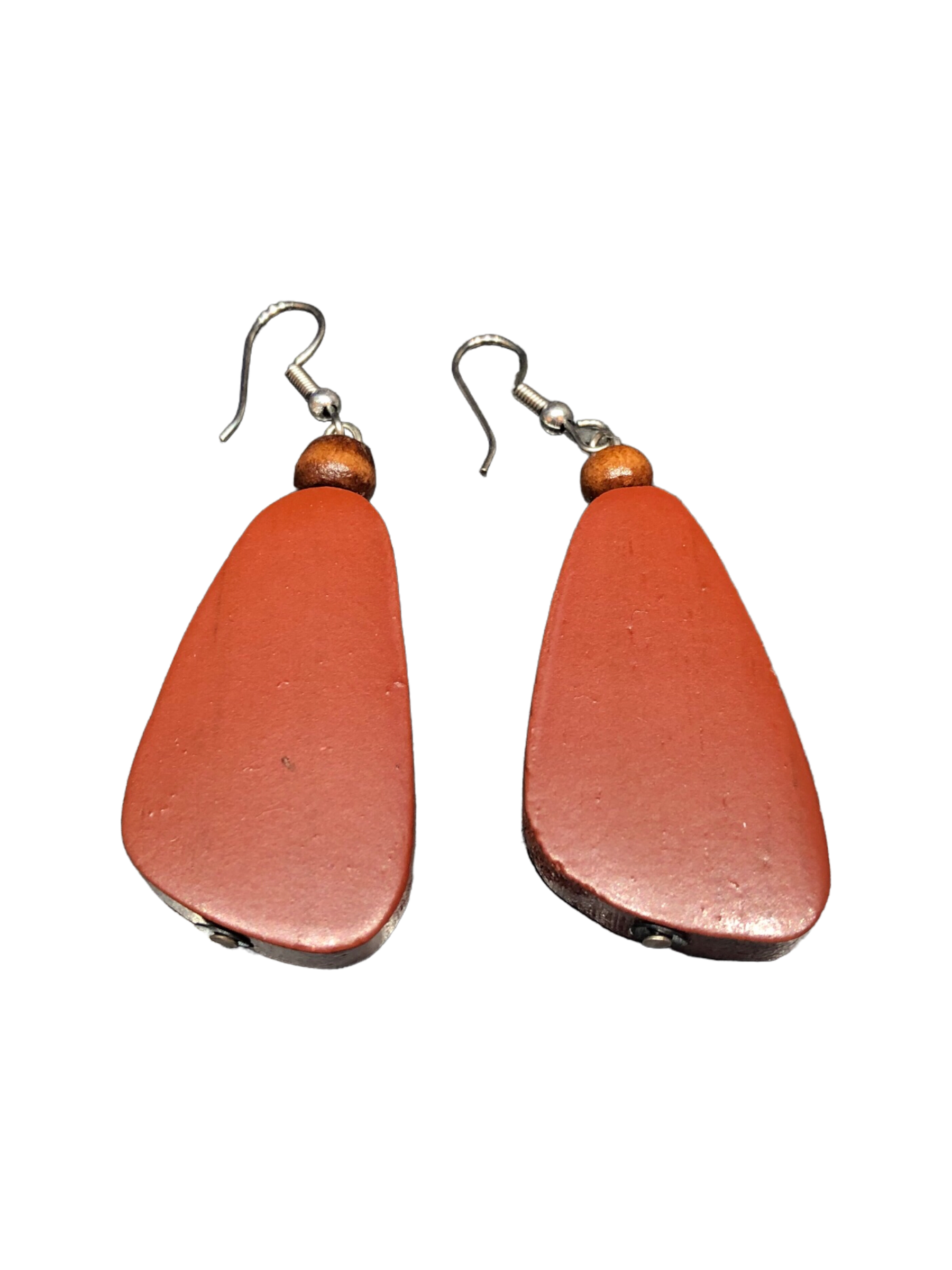 Brown Oblong Wooden Earrings - sariKNOTsari slow fashion bryn walker sorry not sorry linen Hamilton sustainable fashion gifts sari not sari Hamilton Fair trade  Ethical  Artisan made  Zero waste  Up-cycled Slow Fashion  Handmade  GTA Toronto Copper Pure Upcycled vintage silk handmade recycled recycle copper pure silk travel clothing hamilton vacation cruisewear resortwear bathing suit bathingsuit vacation etsy silk clothing gifts gift dress top pants linen bryn walker alive intentions kaarigar elephants