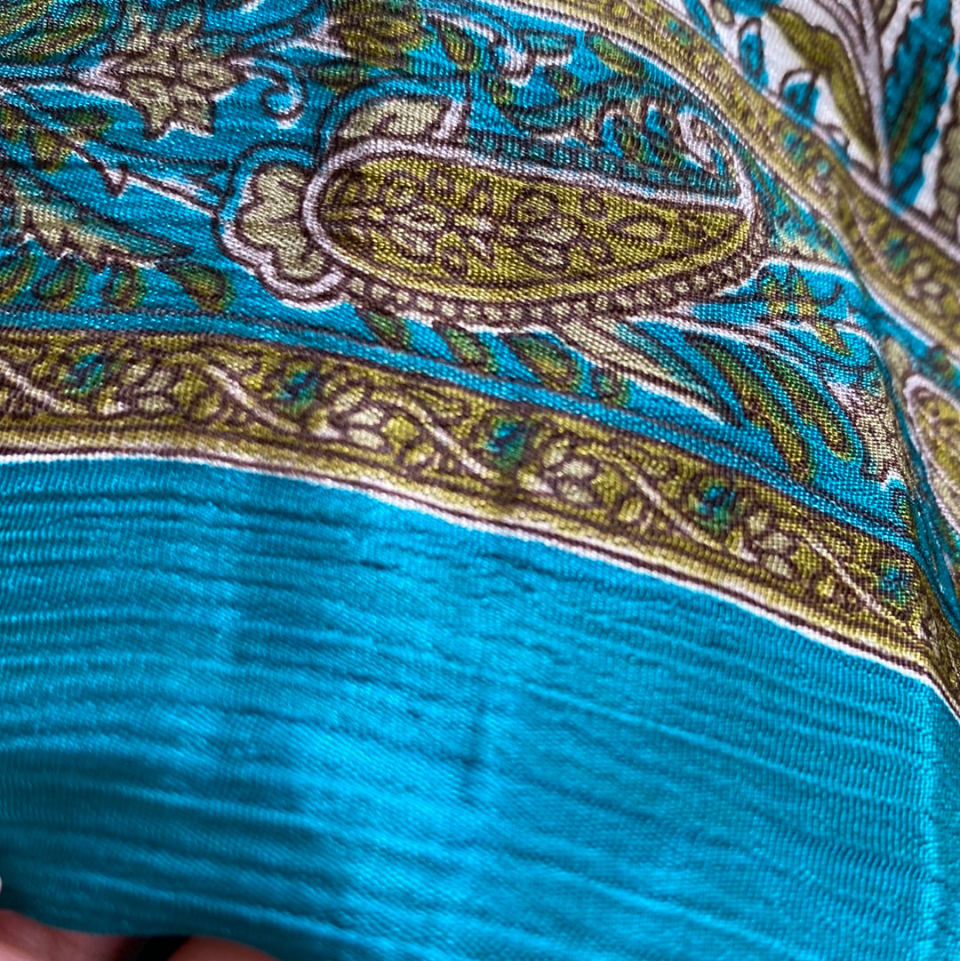 Tealish Textured Upcycled Pure Silk Satin Pillowcase