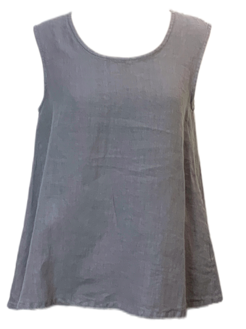 Iron Bryn Walker Light Linen Huxley Tank - sariKNOTsari slow fashion bryn walker linen Hamilton sustainable fashion gifts sari not sari Hamilton Fair trade  Ethical  Artisan made  Zero waste  Up-cycled Slow Fashion  Handmade  GTA Toronto Copper Pure Upcycled vintage silk handmade recycled recycle copper pure silk travel clothing hamilton vacation cruisewear resortwear bathing suit bathingsuit vacation etsy silk clothing gifts gift dress top pants linen bryn walker alive intentions kaarigar elephants