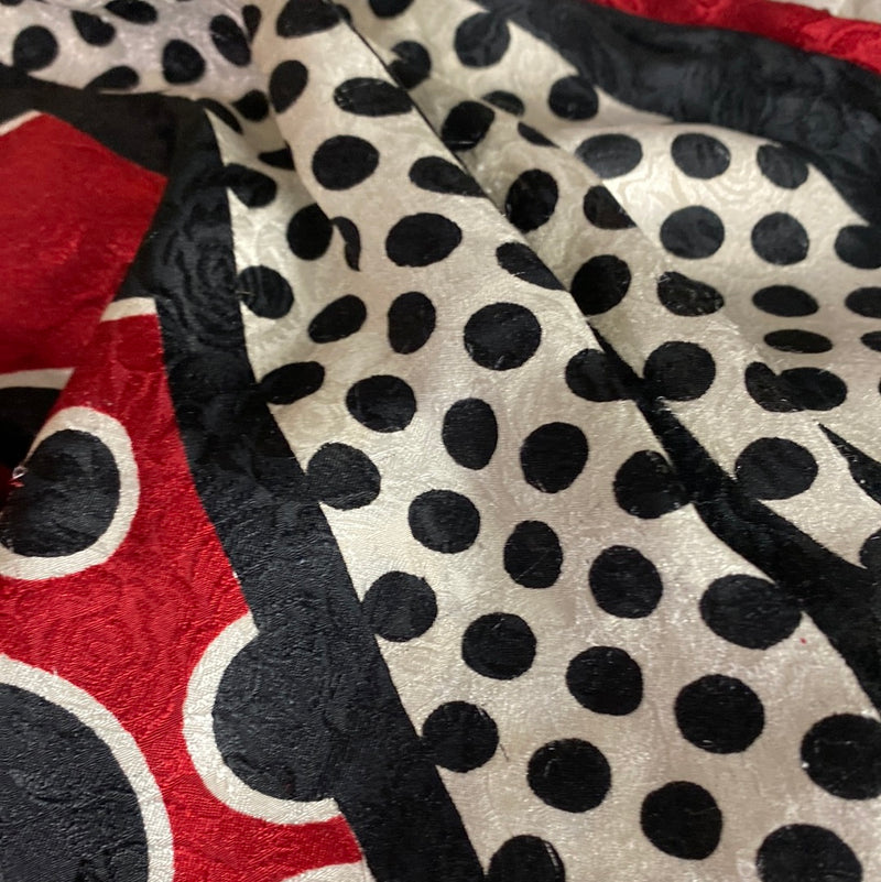 Black and Red Upcycled Pure Silk Satin Pillowcase