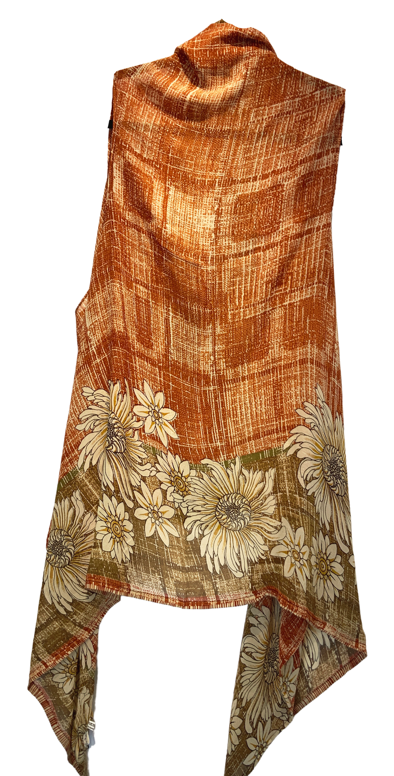Vimba Sheer Pure Silk Versatile Vest - sariKNOTsari slow fashion bryn walker linen Hamilton sustainable fashion gifts sari not sari Hamilton Fair trade  Ethical  Artisan made  Zero waste  Up-cycled Slow Fashion  Handmade  GTA Toronto Copper Pure Upcycled vintage silk handmade recycled recycle copper pure silk travel clothing hamilton vacation cruisewear resortwear bathing suit bathingsuit vacation etsy silk clothing gifts gift dress top pants linen bryn walker alive intentions kaarigar elephants